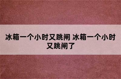 冰箱一个小时又跳闸 冰箱一个小时又跳闸了